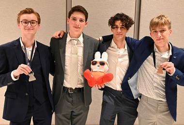 Het Nederlandse team: Kjeld Zwitserloot, Koen in ’t Hout, Daniel Vleugel, Imre Bekkering