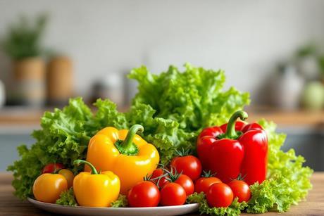 Sla, tomaat en paprika