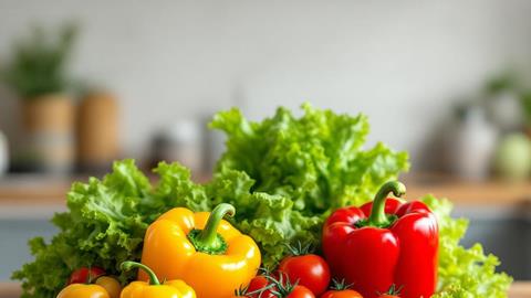 Sla, tomaat en paprika