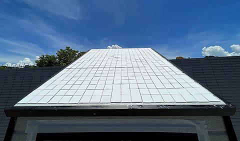 Application white cooling ceramic on roof - City University of Hong Kong
