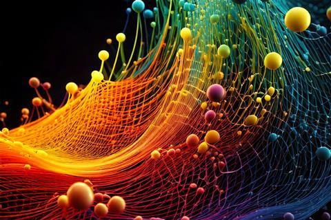 Firefly hyperrealistic, 8k resolution_Een kleurrijke golf (als een spectrale lijn) vloeit langzaam o