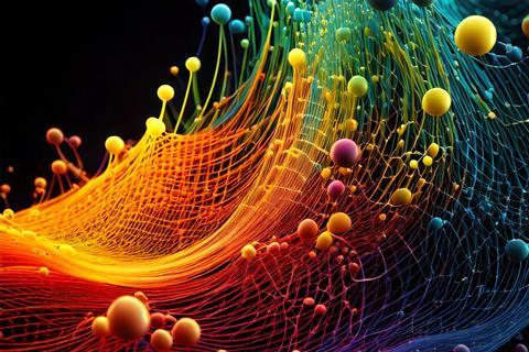 Firefly hyperrealistic, 8k resolution_Een kleurrijke golf (als een spectrale lijn) vloeit langzaam o