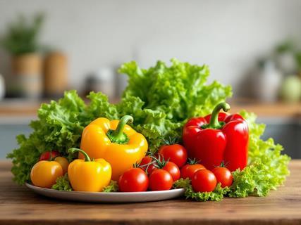 Tomatoes, lettuce and peppers