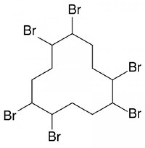 Hexabroomcyclododecaan, een van de zes.