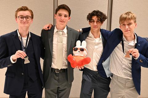 Het Nederlandse team: Kjeld Zwitserloot, Koen in ’t Hout, Daniel Vleugel, Imre Bekkering